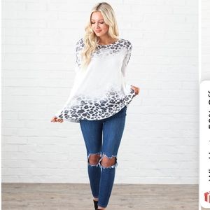 Jane.com Phil Love animal print top L NWOT